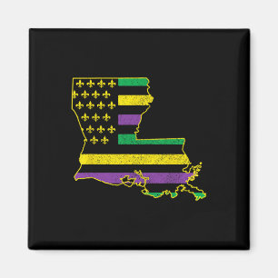 Louisiana American Flag Staaten Map Pride Nola Mar Magnet