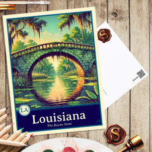 Louisiana   Anime Style Cel Schattenkarte Postkarte
