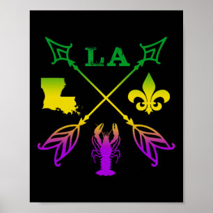 Louisiana Arrow New Orleans Mardi Gras Poster