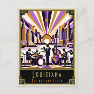 Louisiana   Art Deco Postkarte