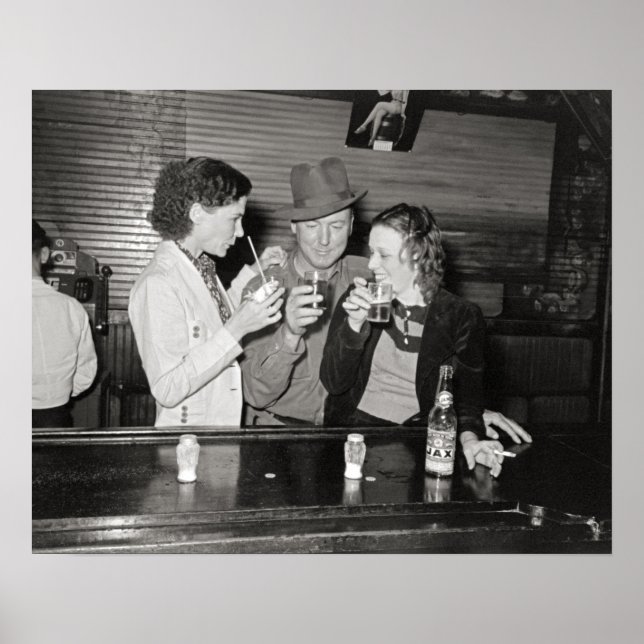 Louisiana Bar, 1938. Vintages Foto Poster (Vorne)