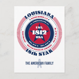 Louisiana, Baton Rouge, LA, Patriotic, Monogram Postkarte