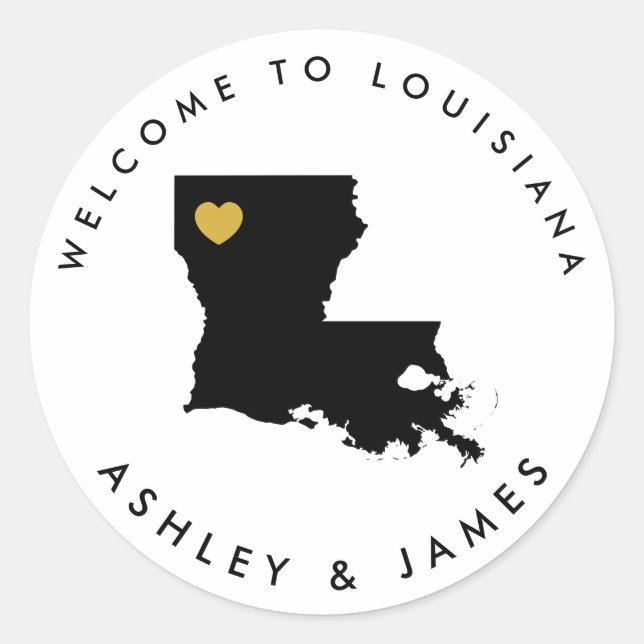 Louisiana Begrüßungssticker, Leckerei Box Bag Runder Aufkleber (Vorderseite)