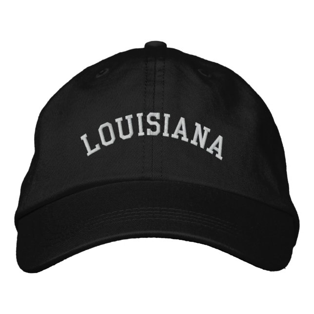 Louisiana bestickte, anpassbare Cap Black Bestickte Kappe (Vorderseite)