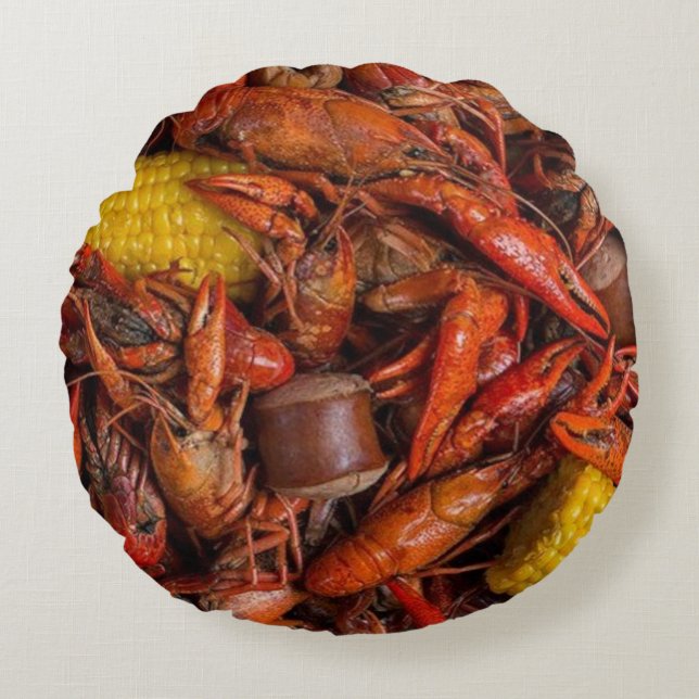 Louisiana Boiled Crawfish, New Orleans, Funny Rundes Kissen (Vorderseite)
