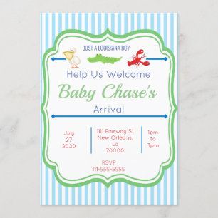 Louisiana Boy Babydusche Einladung