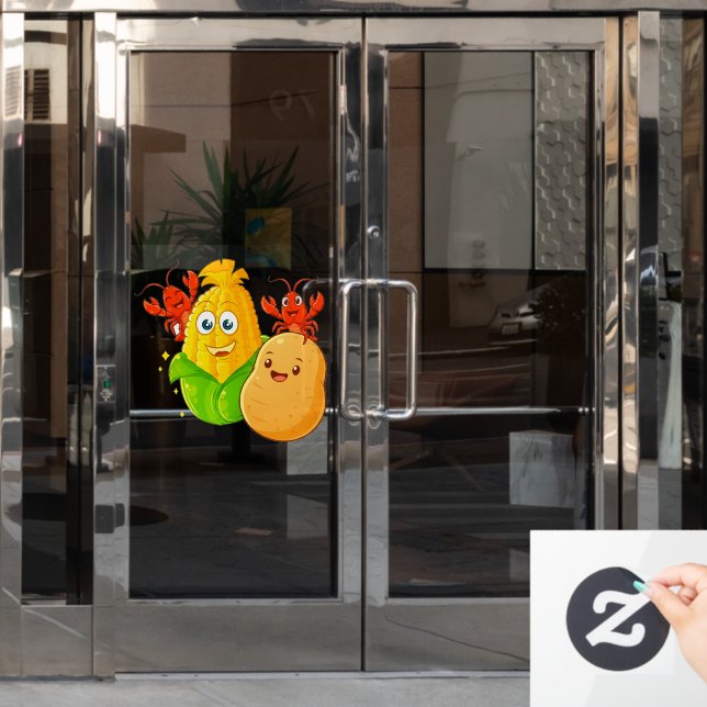 Louisiana Cajun Crawfish Potato Corn On The Cob  Fensteraufkleber (Büro Tür)