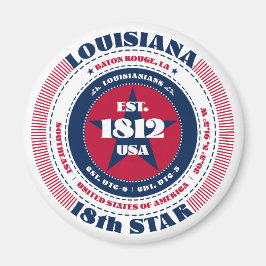 Louisiana Circle Typografy Souvenir Magnet
