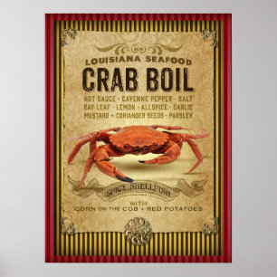 Louisiana-Crab-Boil-New-Orleans-Cajun-Plakat Poster