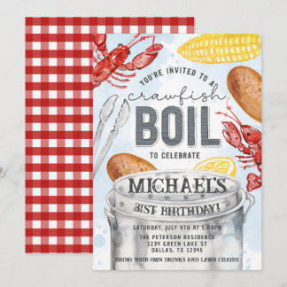 Louisiana Crawfish Seafood Booking Birthday Party Einladung