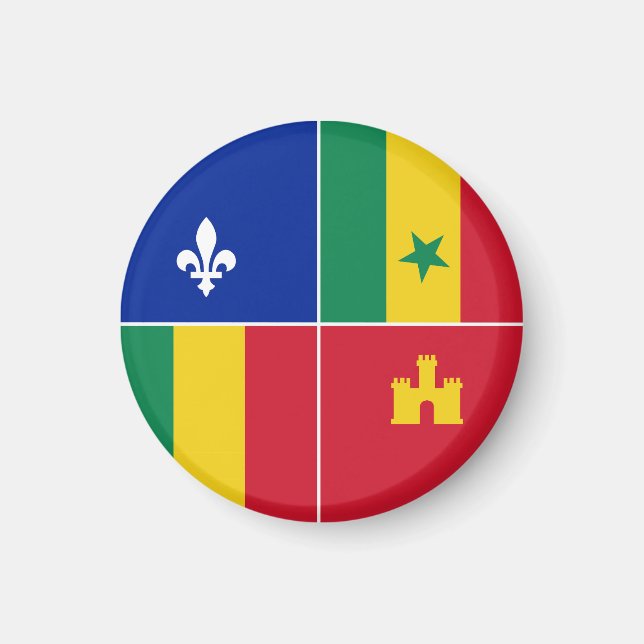 Louisiana-Creole-Flagge Magnet (Vorne)