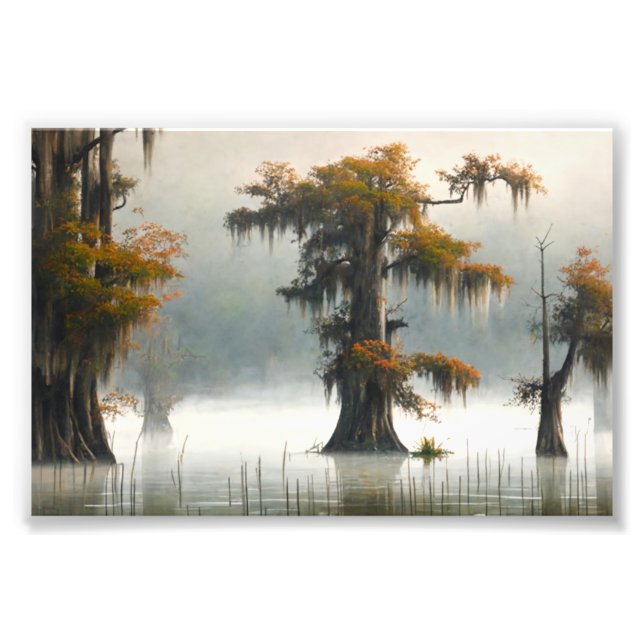 Louisiana Cypress Swamp, Louisiana Art, Swamp Fotodruck (Vorne)
