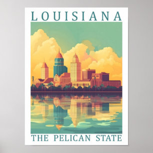 Louisiana der Pelikan-Staat USA Reiseort Poster