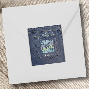 Louisiana Dog auf Jean Pocket Square Sticker
