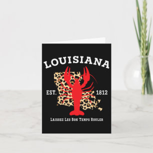 Louisiana Est. 1812 Crawfish Leopard New Orleans Karte