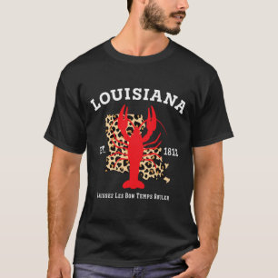 Louisiana Est. 1812 Crawfish Leopard New Orleans T-Shirt