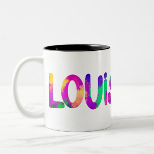 Louisiana Farben von Madi Gras und scharfe Speisen Zweifarbige Tasse