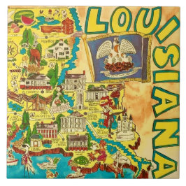 Louisiana Farbenfrohe Karte Fliese