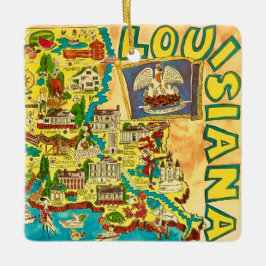 Louisiana Farbenfrohe Karte Keramikornament