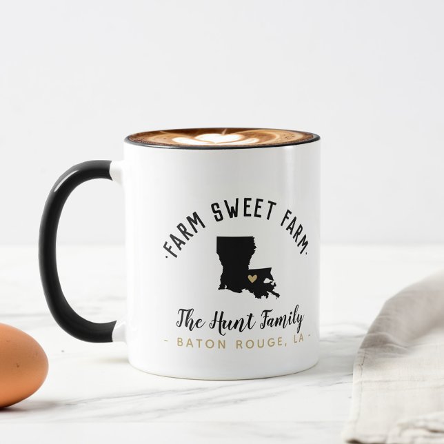 Louisiana Farm Sweet Farm Family Monogram Tasse (Von Creator hochgeladen)