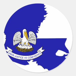 Louisiana Flag Karte Runder Aufkleber