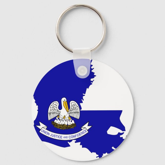 Louisiana Flag Karte Schlüsselanhänger (Vorderseite)