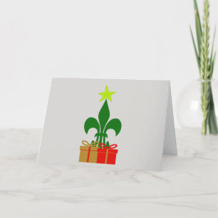 Louisiana Fleur‑de‑Lis Cajun Weihnachtsbaum & Gesc Karte