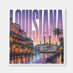 Louisiana French Quarter Farbige südliche Nächte Magnet