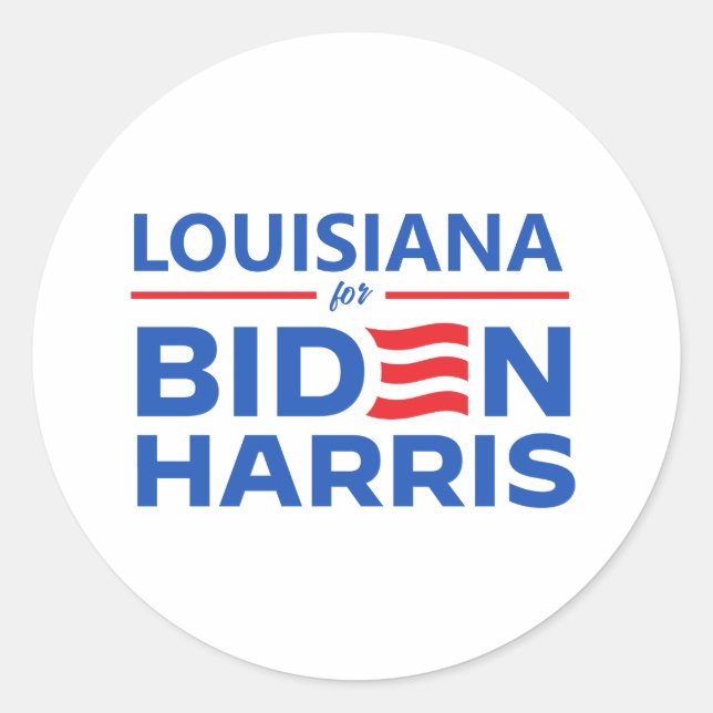 Louisiana für Biden Harris Runder Aufkleber (Vorderseite)