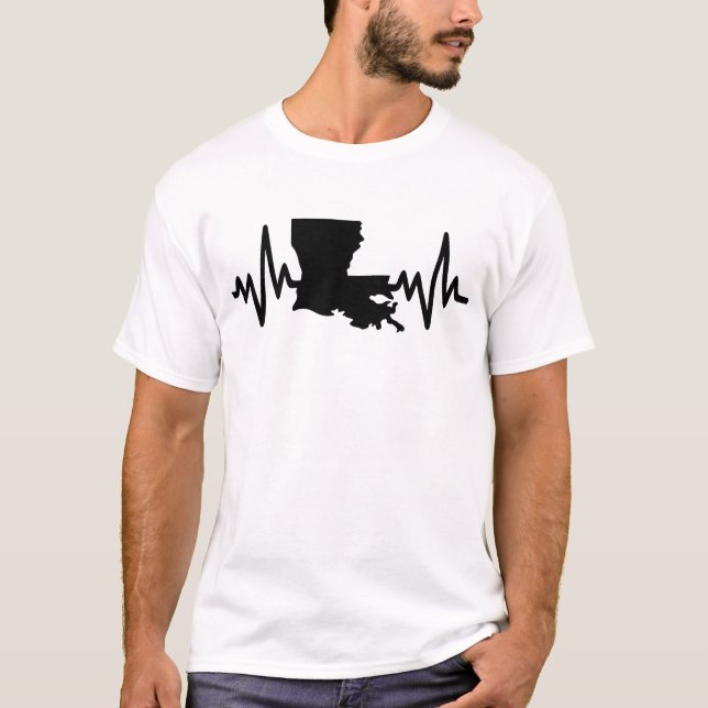 Louisiana heartbeat design unisex T-Shirt (Vorderseite)