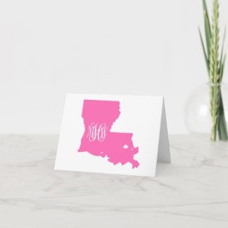 Louisiana Hot Pink Weiße Rebe Monogramm DIY BG Dankeskarte