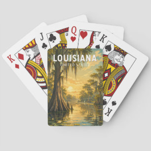 Louisiana Illustration Reise Kunst Vintage Spielkarten