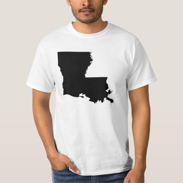 Louisiana in Schwarz und Weiß T-Shirt (Vorderseite)