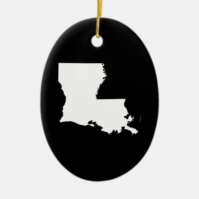 Louisiana in Weiß und Schwarz Keramikornament (Vorne)