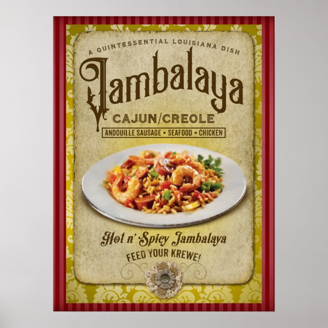 Louisiana Jambalaya New Orleans Vintage Poster (Vorne)