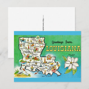 Louisiana-Karte Postkarte