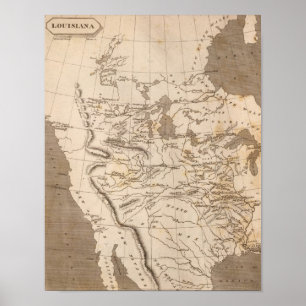 Louisiana Karte von Arrowsmith Poster