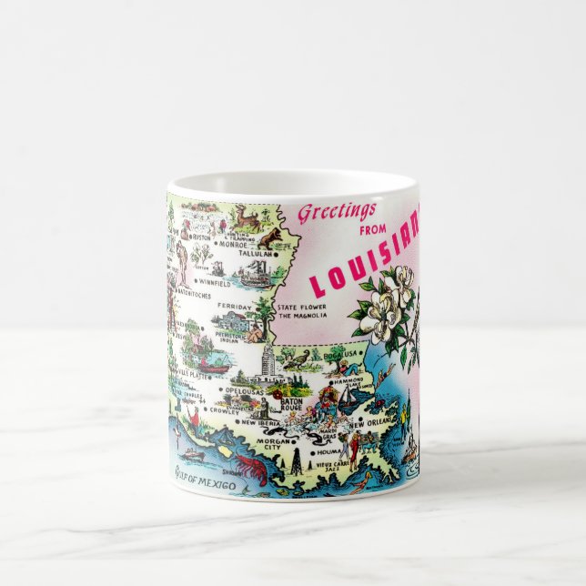 Louisiana-Karten-Tasse Kaffeetasse (Mittel)