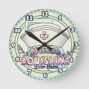 Louisiana Krankenschwester Runde Wanduhr