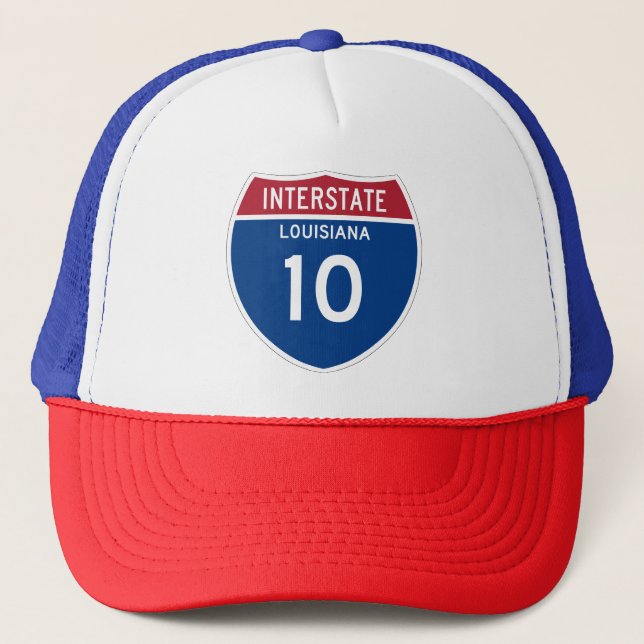 Louisiana-LA I-10 Autobahn-Schild - Truckerkappe (Vorderseite)