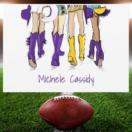 Louisiana Ladys Fashion Cowboy Boot Lila Gelb Dankeskarte