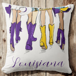 Louisiana Ladys Fashion Cowboy Boot Lila Gelb Kissen
