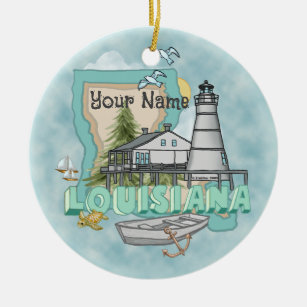Louisiana Lighthouse individuelle Name Keramik Ornament