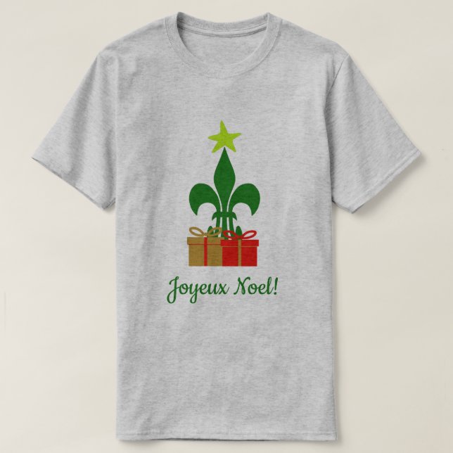 Louisiana-Lilie Cajun Weihnachtsbaum-Weihnachten T-Shirt (Design vorne)