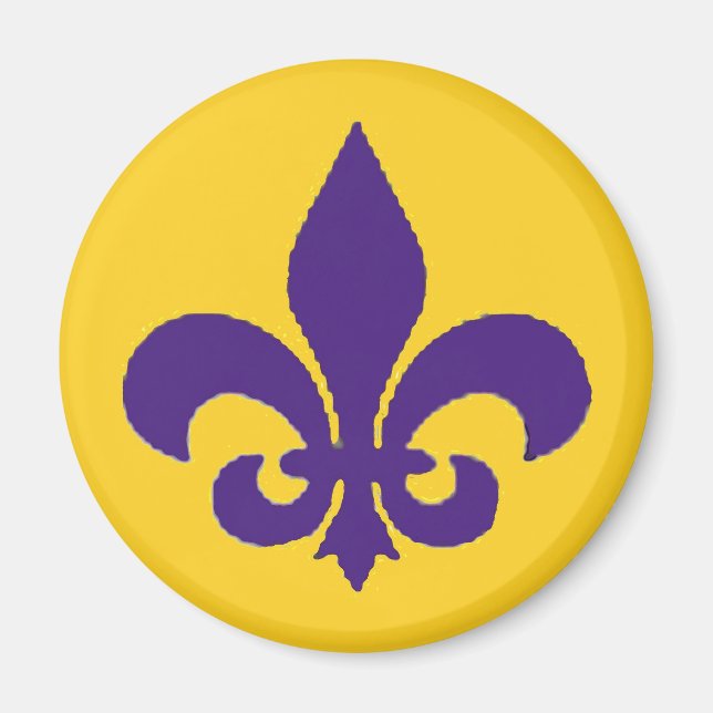 Louisiana Lilie Lila Gold Magnet (Vorne)