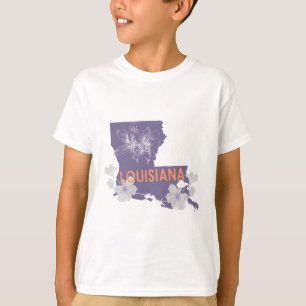 Louisiana-Magnolienblumen-Staatslogo T-Shirt