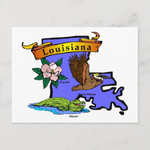 Louisiana Map Postkarte