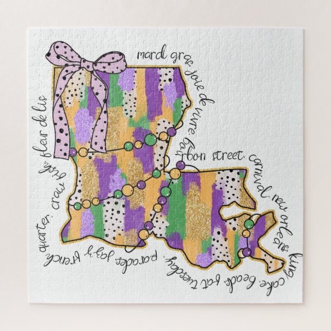 Louisiana Mardi Gras Bourbon Street Carnival Puzzle (Vertikal)