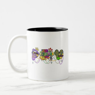 Louisiana Mardi Gras Celebration Lila und Gold Zweifarbige Tasse