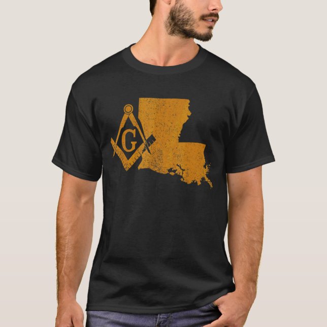 Louisiana Masons Grand Lodge F&am La Mason Father' T-Shirt (Vorderseite)